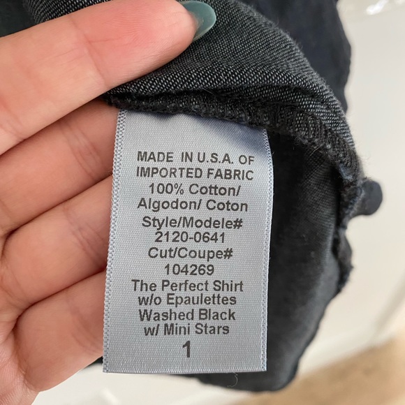 Current/Elliott The Perfect Shirt Black Stars 1 - Picture 6 of 9